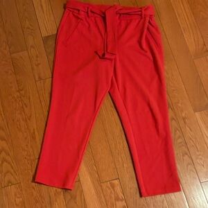 Men's Red Tapered Drawstring Pants